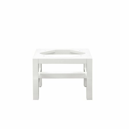 JAMES MARTIN VANITIES Addison 12in Wooden Stand for Petite Tower Hutch, Glossy White E444-ST12-GW